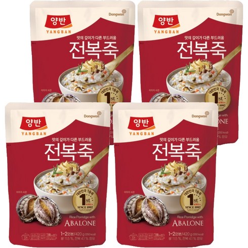 양반 전복죽, 420g, 4개