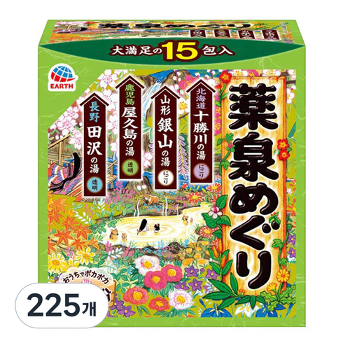 바스로망 온천기행 약천 입욕제 4계절향, 30g, 225개