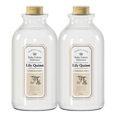 릴리퀸 유아 섬유유연제 크림베어, 2개, 1L