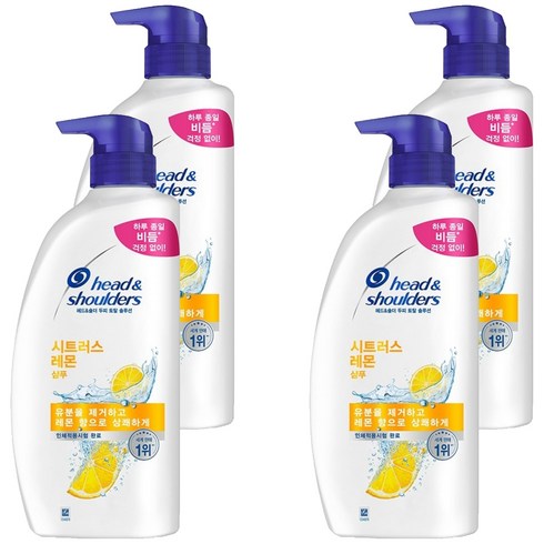 헤드앤숄더 두피 토탈 솔루션 샴푸 시트러스 레몬, 800ml, 4개