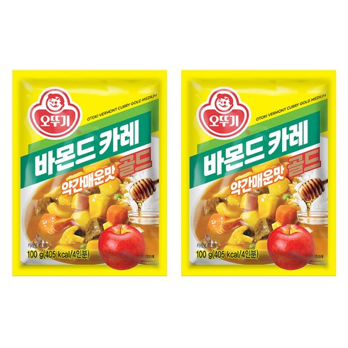 오뚜기 바몬드 카레 골드 약간매운맛, 100g, 2개