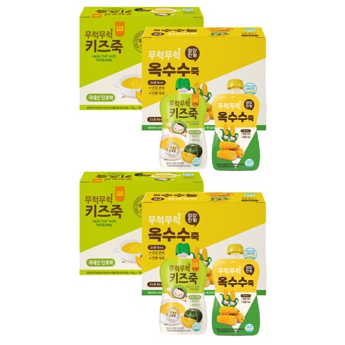 이유케어스 키즈 무럭무럭 죽 2종 x 7p 세트, 단호박맛, 옥수수맛, 2세트, 100g