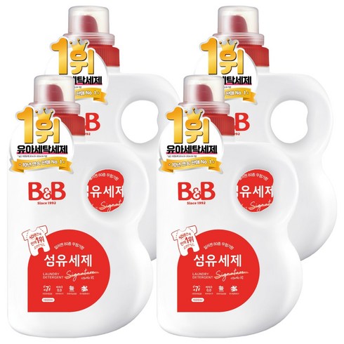 비앤비 유아 섬유 세제 시그니처향, 1.5L, 4개