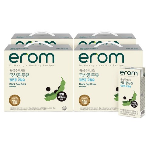 이롬 황성주 박사의 국산 검은콩 고칼슘 두유, 190ml, 80개