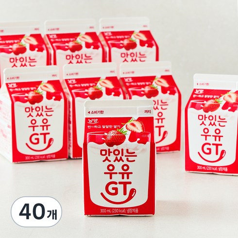 남양유업 맛있는우유GT 딸기, 300ml, 40개