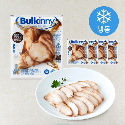 벌키니 닭가슴살 슬라이스 갈비맛 (냉동), 100g, 5개, 1개입
