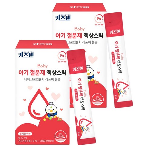 키즈텐 아기 철분제 액상스틱, 240ml, 2개