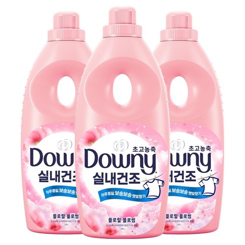 다우니 초고농축 섬유유연제 실내건조 플로럴 블로썸향 본품, 1.05L, 3개