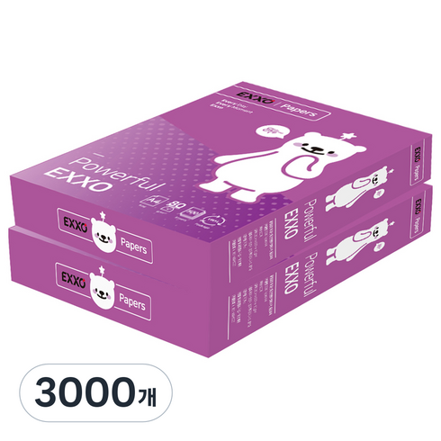 엑소 큐트베어 복사용지 80g, A4, 3000개