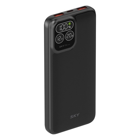 SKY 필 PD10 LCD 디스플레이10000mAh 고속 충전 보조배터리 22.5W, SKY-PD10, 블랙
