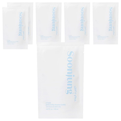 에뛰드 순정 약산성 6.5 휩 클렌저 리필, 150ml, 6개