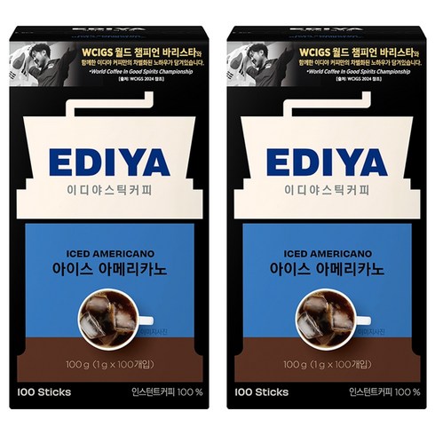 이디야 아이스아메리카노 스틱커피, 1g, 100개입, 2개