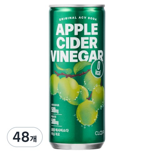 클룹 애사비소다 매실 제로 탄산음료, 250ml, 48개