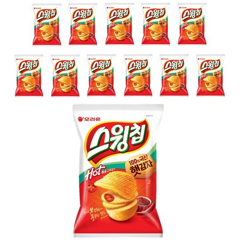 오리온 스윙칩 볶음고추장맛, 60g, 12개