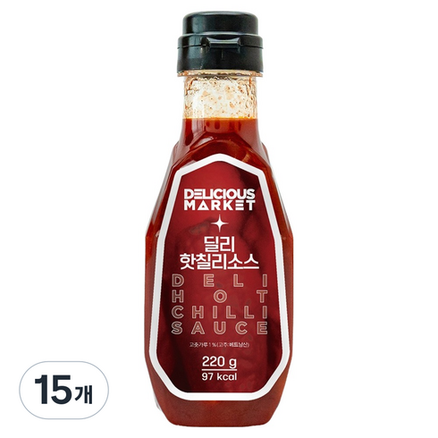 딜리셔스마켓 딜리 핫칠리 소스, 220g, 15개