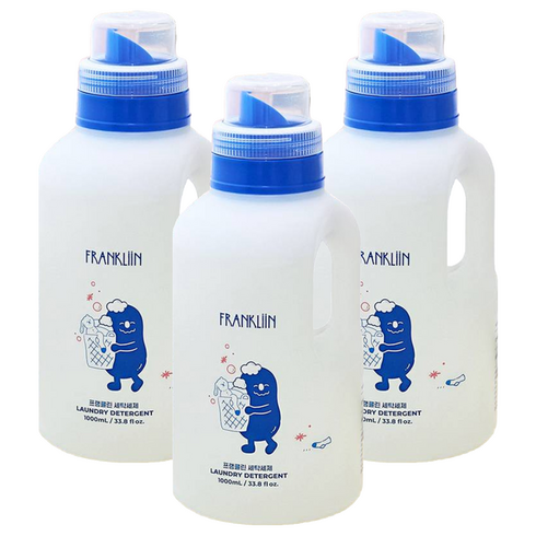 FRANKLIIN 세탁세제 무향, 1L, 3개