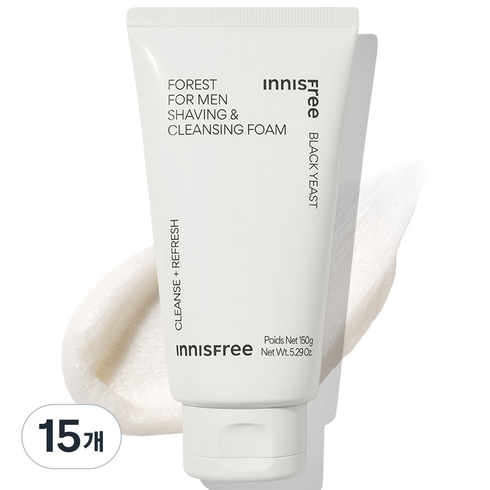 이니스프리 포레스트 쉐이빙 & 클렌징 폼, 150g, 15개