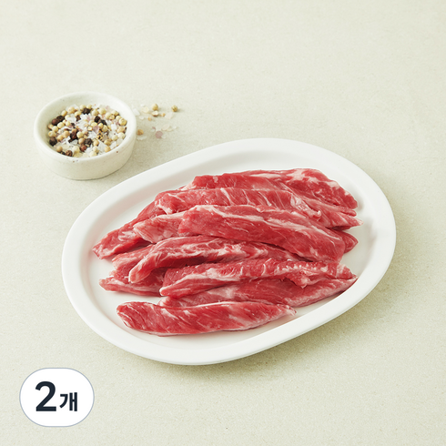 목우촌 국내산 소고기 늑간살 구이용 (냉장), 200g, 2개
