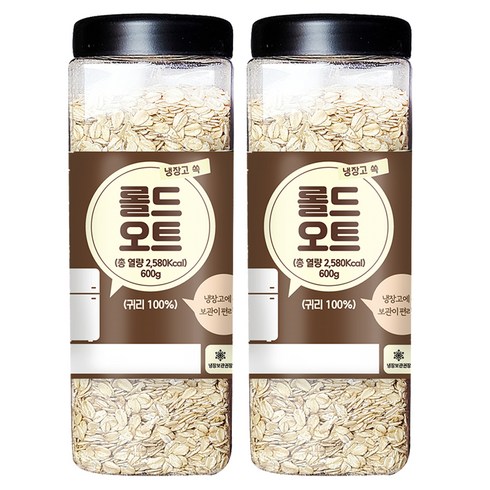 냉장고쏙 롤드 오트, 600g, 2개