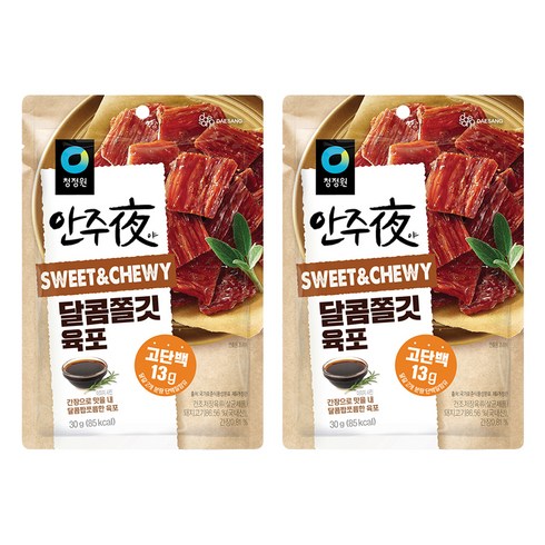안주야 바로 eat 달콤쫄깃 육포, 30g, 2개
