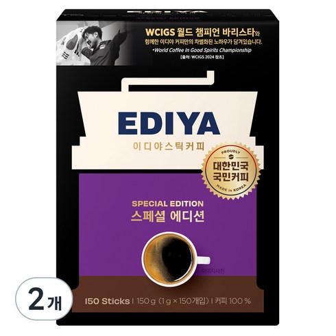 이디야 스페셜 에디션 원두커피스틱, 1g, 150개입, 2개