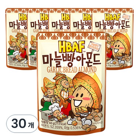 바프 마늘빵 아몬드, 40g, 30개