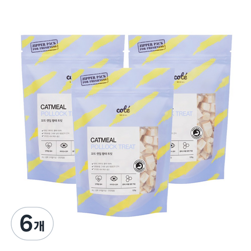 꼬뜨 캣밀 트릿 동결건조간식, 황태, 120g, 6개
