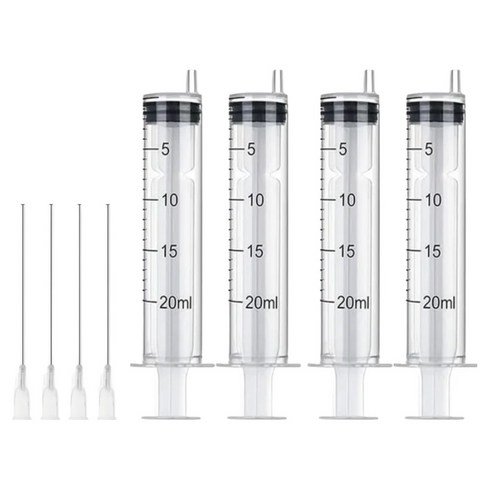 다온셀렉트 무한잉크 충전 석션팁 포함 석션주사기 20ml, 혼합색상, 4개