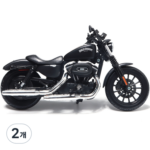 마이스토 1:12 할리데이비슨 오토바이 다이캐스트 sportster iron 883, 매트 블랙, 2개