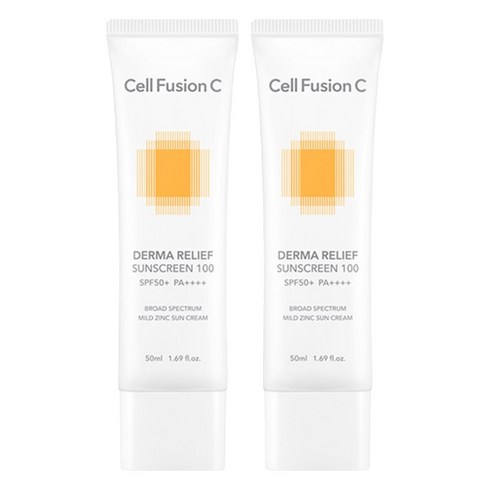 셀퓨전씨 더마 릴리프 썬스크린 100 SPF50+ PA++++, 50ml, 2개