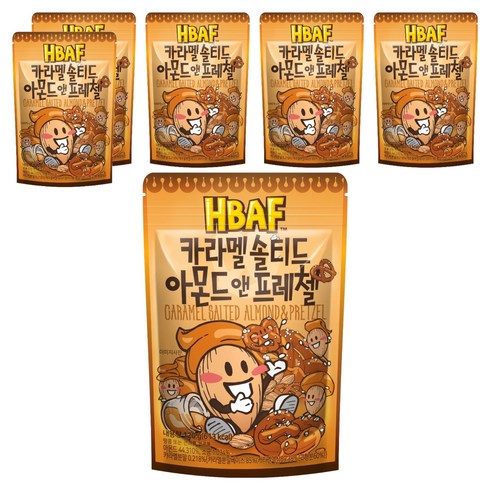 바프 카라멜 솔티드 아몬드 앤 프레첼, 120g, 6개