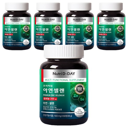 뉴트리디데이 프리미엄 아연 셀렌 36g, 5개, 60정