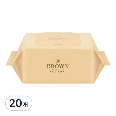 브라운 오리지널 엠보싱 저자극 물티슈 캡형, 55g, 82매, 20개
