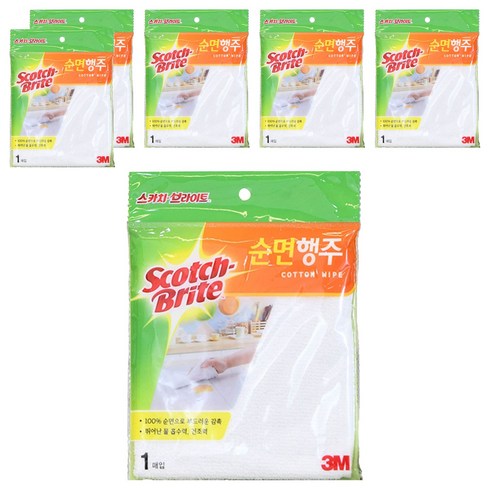 스카치브라이트 쓰리엠 순면행주 플러스, 6개