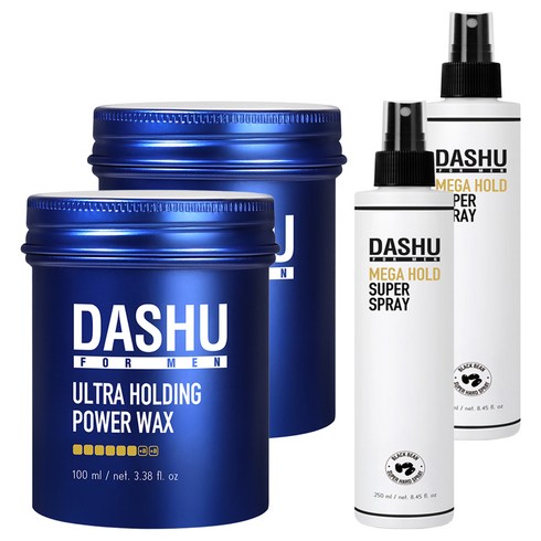 다슈 메가 홀드 슈퍼 스프레이 250ml + 울트라 홀딩 파워 헤어왁스 100ml 세트, 2개