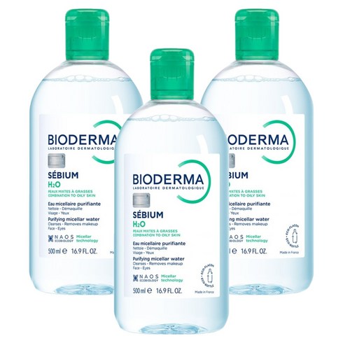 바이오더마 세비엄 H2O 클렌징 워터, 500ml, 3개