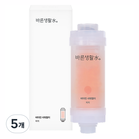 바른생활수 비타민 샤워필터, 5개, 피치