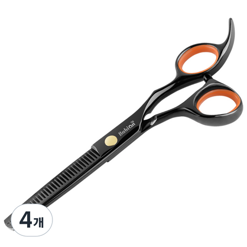 바비온 SILKY 프리미엄 틴닝 미용가위 16.9cm, 블랙, 4개