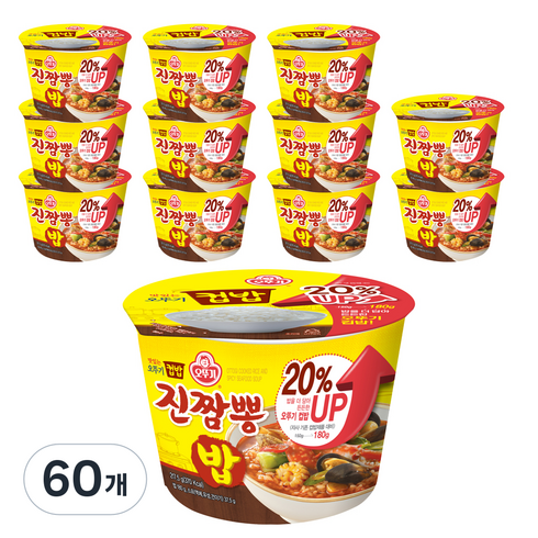오뚜기 맛있는 컵밥 진짬뽕밥, 217.5g, 60개