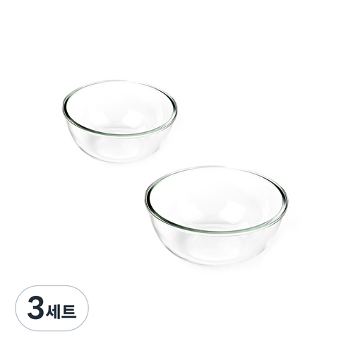 글라스락 내열 강화유리 믹싱볼 2종 세트, 1L(1P) + 2L(1P), 3세트
