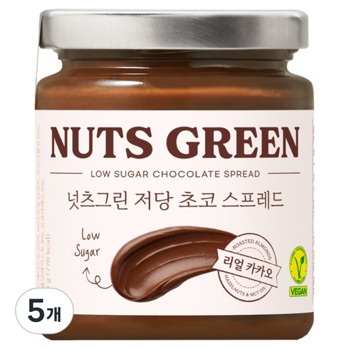 넛츠그린 저당 초코 스프레드, 5개, 200g