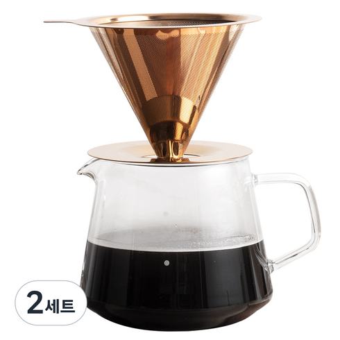 칼딘 티타늄 드리퍼 핸드드립세트 TP-01 로즈골드, 750ml, 2세트, 드리퍼 + 드립서버