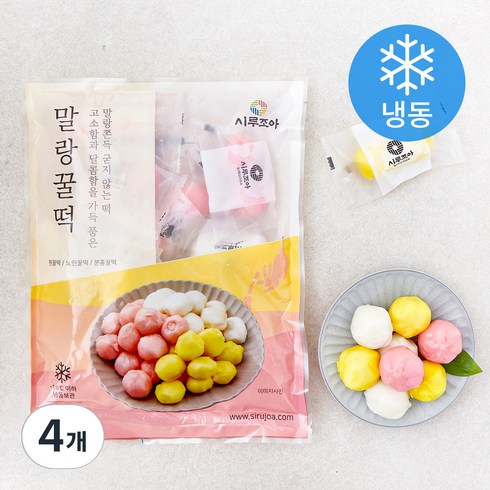 시루조아 3색 꿀떡 (냉동), 600g, 1개입, 4개
