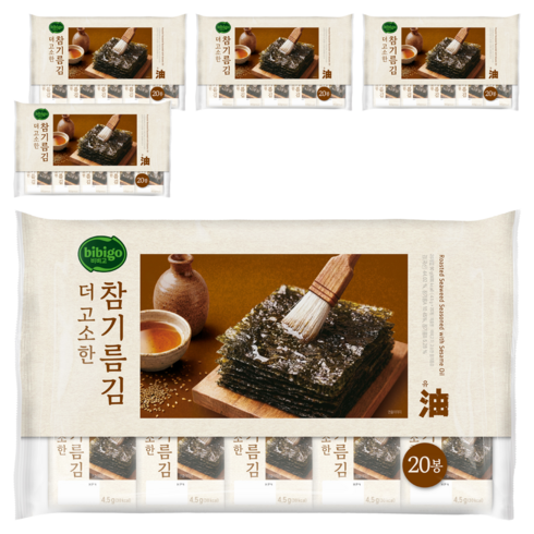 비비고 더 고소한 참기름김, 90g, 5개