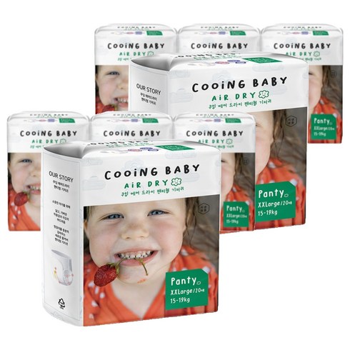 Cooing 에어드라이 풀커버 팬티형 기저귀 아동용, 점보형(2XL), 160매