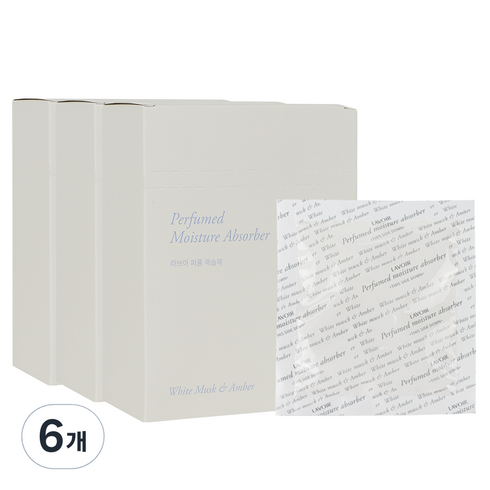 [비건라이프] 라브아 화이트머스크 앤 앰버 향기나는 퍼퓸 제습제 본품 12p, 360g, 6개