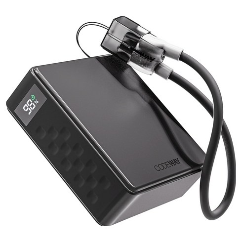 코드웨이 미니 고속충전 보조배터리 10000mAh + C타입 초고속충전 케이블, 블랙