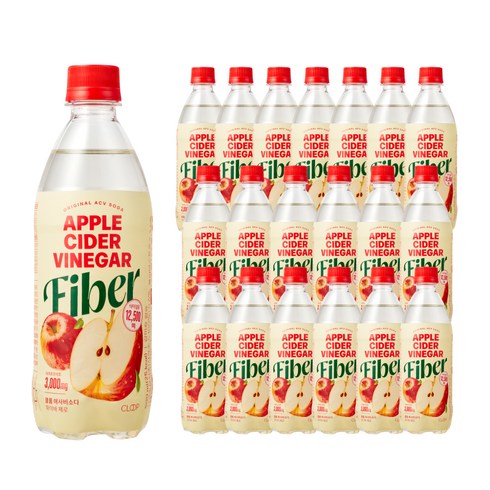 클룹 애사비소다 화이바 제로 탄산음료, 500ml, 20개