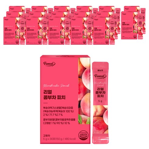 퍼니트 리얼 콤부차 피치맛, 150g, 18개