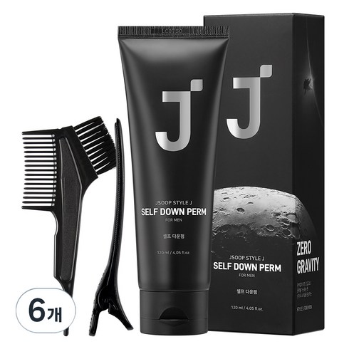 제이숲 스타일제이 포맨 셀프 다운펌 모든모발용 + 집게 + 펌지 + 장갑 + 펌브러쉬 세트, 120ml, 6개